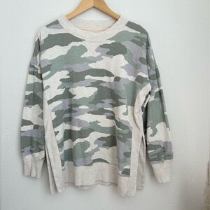 Aerie Camo Oversized Pullover Sweater - Small